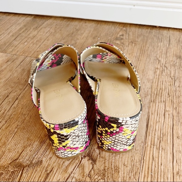 Nine West Crocodile Embossed Cross Strap Sandals - Picture 5 of 9